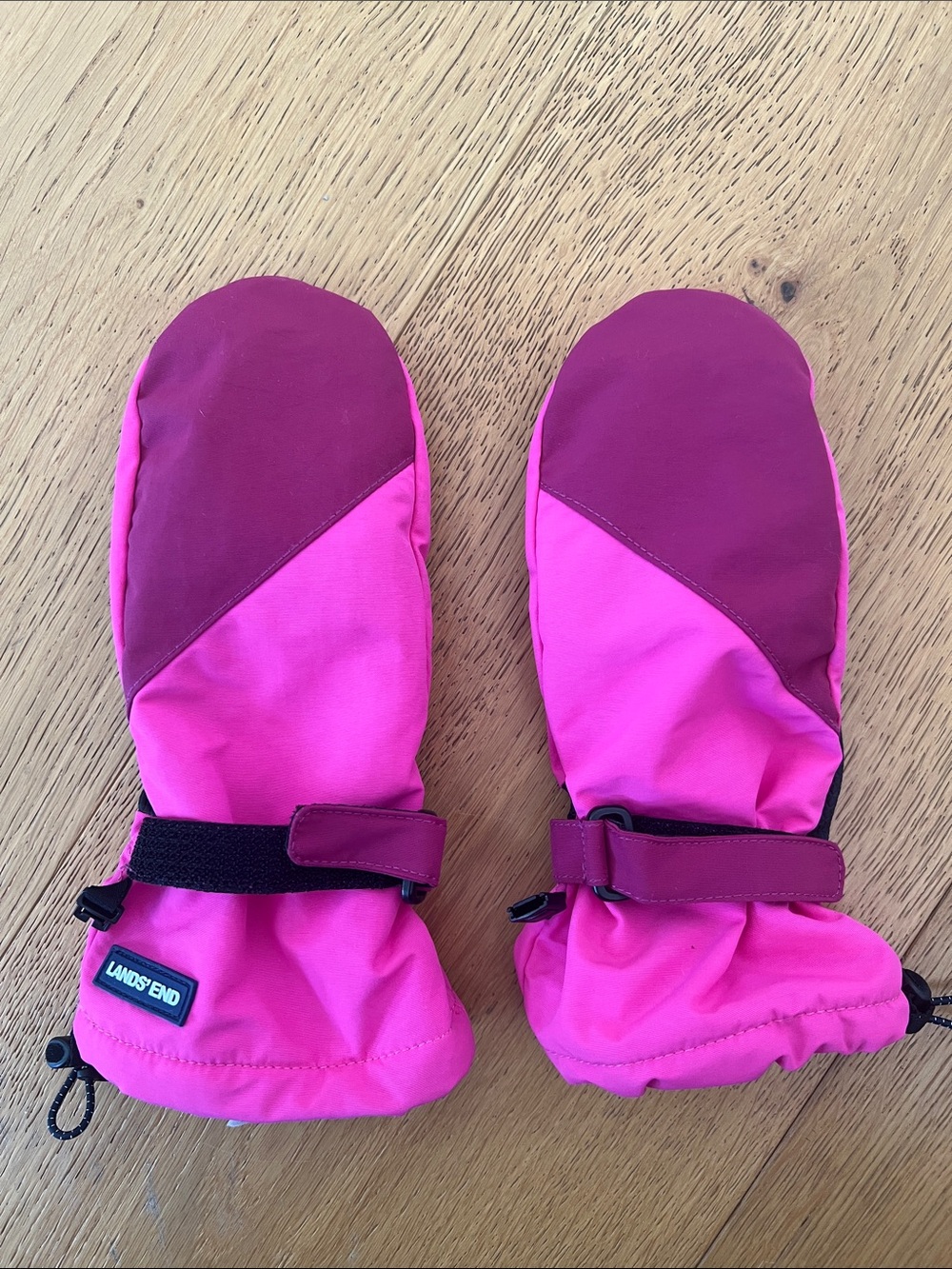 Lands' End Kids Two-Tone Hot Pink & Magenta Mittens